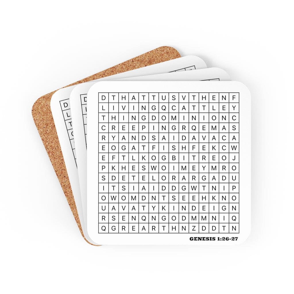 Corkwood Crossword Coasters (4)